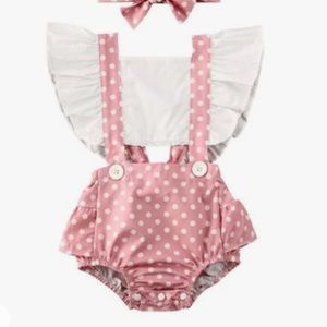 NEW Baby Girl Polka Dots Romper - Size 80 is 12mo - 24mo